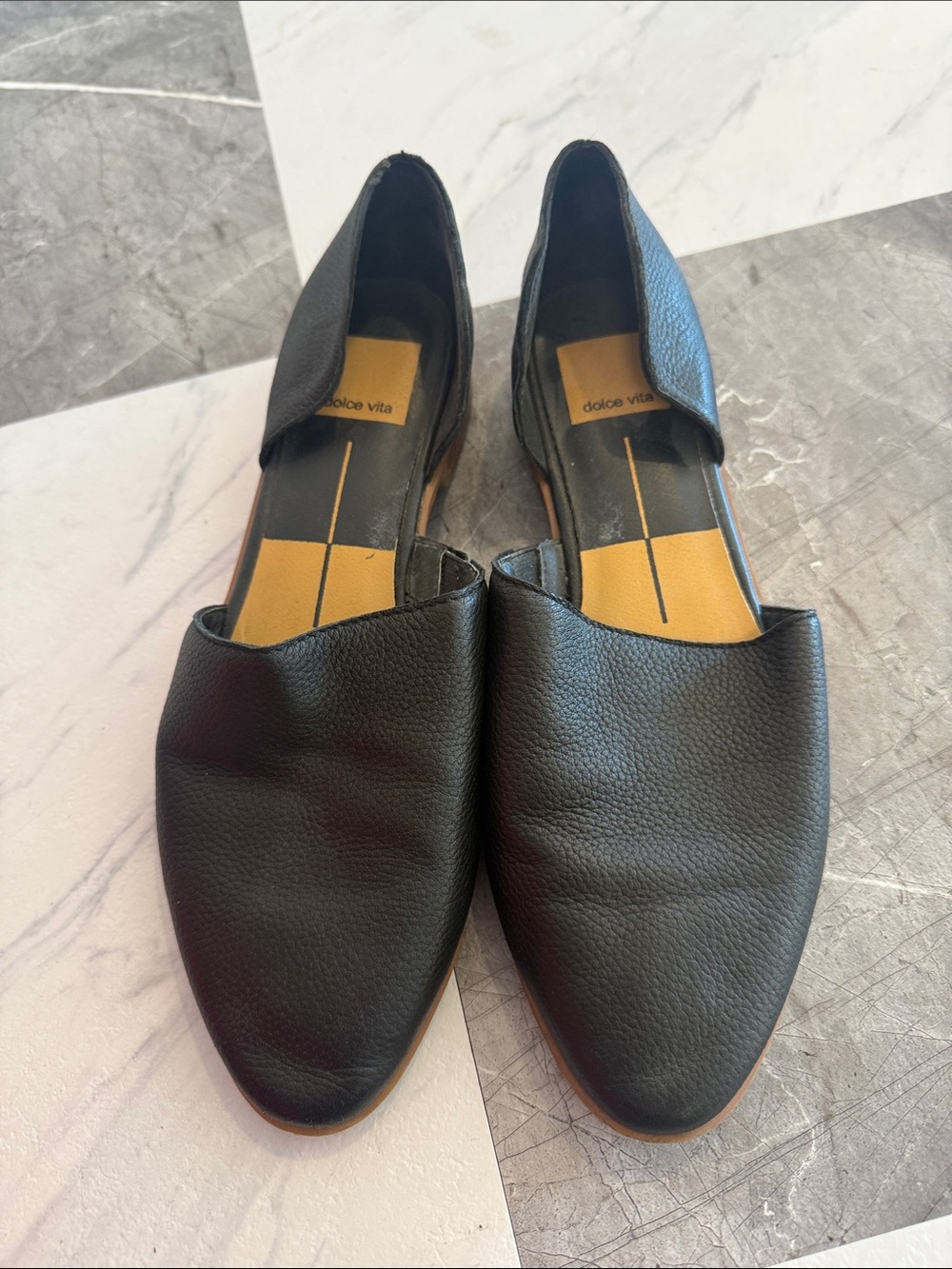 Dolce Vita Black Leather Slip-On Loafers - Picture 2 of 5